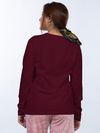 Plain Burgundy Women Full Sleeves T-shirt